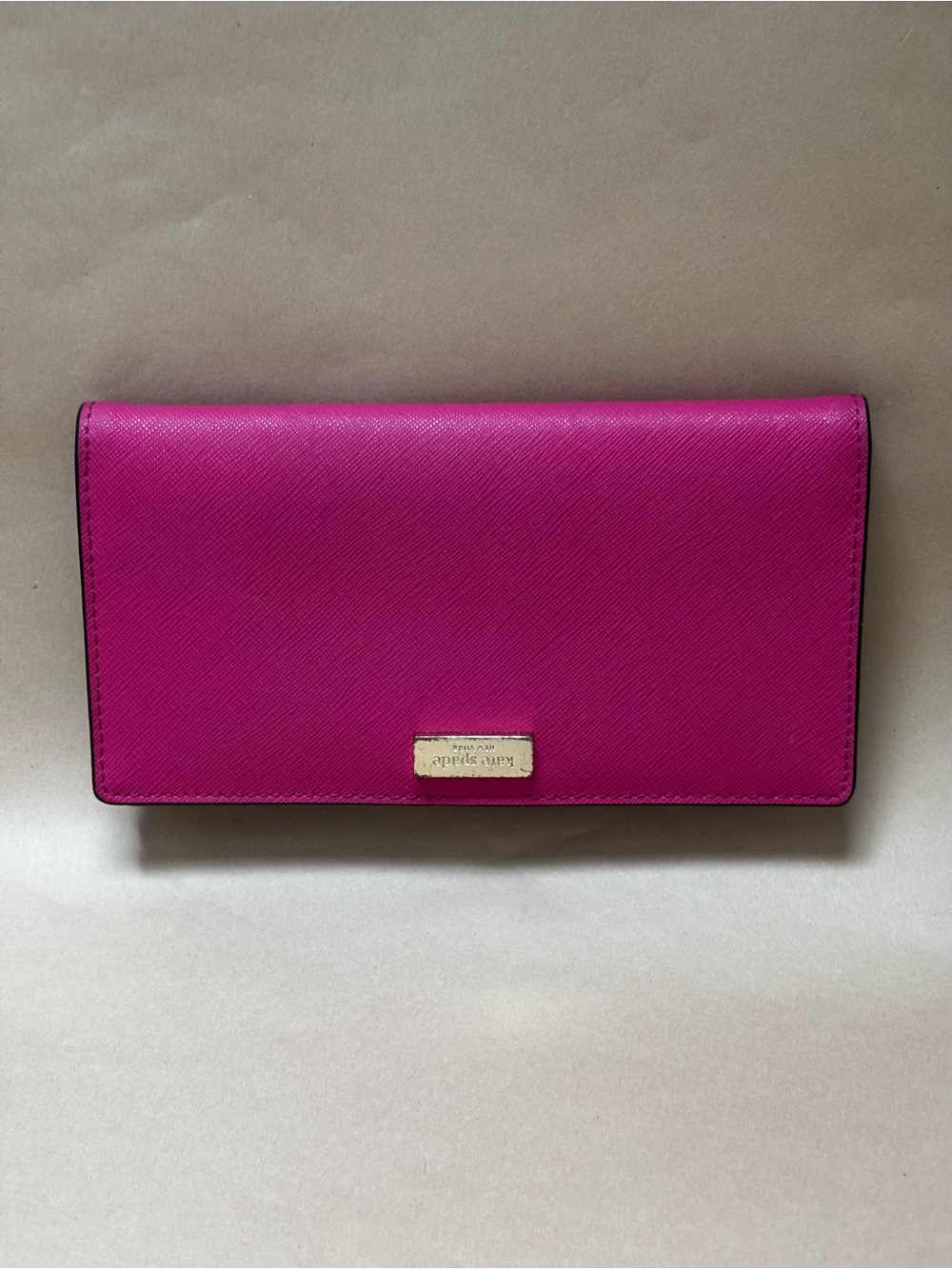 Kate Spade Fuchsia Pink Saffiano Leather Continental Wallet